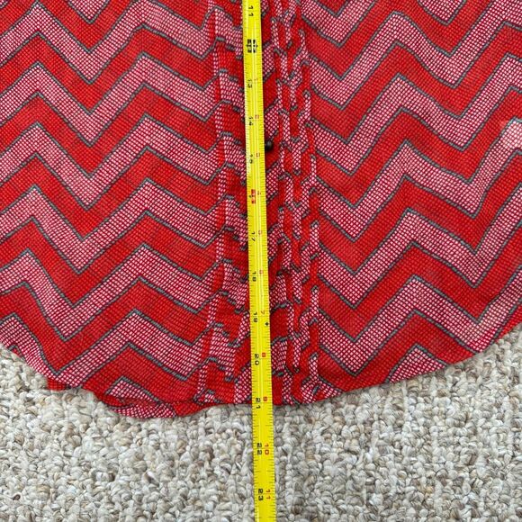 ARIZONA‎ Jrs. Medium RACERBACK TANK TOP sheer chevron spaghetti strap - Picture 2 of 6